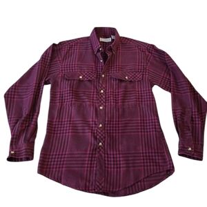 Vintage Falls Creek Red Plaid Button-Up Shirt, size medium